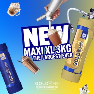 GOLDWHIP N2O MAXI XL CREAM CHARGER TANKS 4.4L/PK (FOOD PURPOSE ONLY)